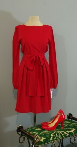 Нарядное красное платье по колено, Киев, Украина