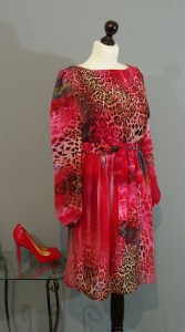 шелковое платье леопард