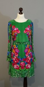 Зеленое платье с цветочным рисунком от дизайнера Юлии, Платье-терапия Киев lucky-gift (148)