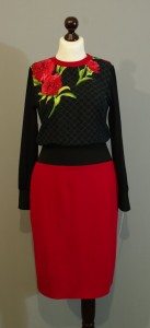 Красно-черное платье-карандаш купить интернет-магазин Украина (88)