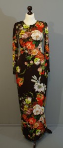 Коричневое цветочное платье макси купить на сайте Платье-терапия (1)