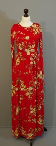 Красное цветочное платье в пол купить на сайте Платье-терапия (14)