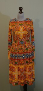 Оранжевое платье с мозаичным принтом, широкая юбка, Украина купить интернет (202)