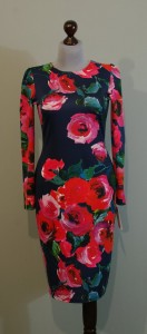 Цветочное зимнее теплое платье-карандаш с розами, Украина сайт Платье-терапия (58)