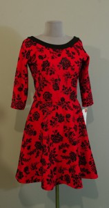 Яркое красное платье с черными бархатными розами купить интернет Украина (143)