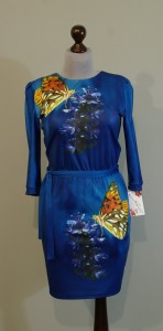 Короткое синее платье с бабочками купить интернет Украина (38)