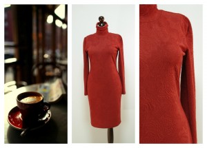 Темное рыжее корица платье