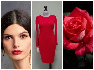 платье красного цвета из ткани с тиснением, Платье-терапия (1)