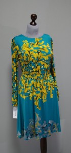 бирюзово-голубое с золотым узором платье купить Украина (34)