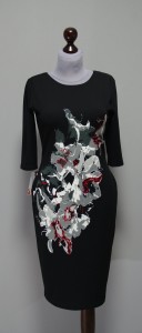 купить черное платье с белыми цветами, интернет Украина Платье-терапия (124)