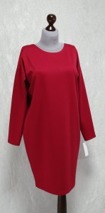 бордовое платье-кокон фото (143)