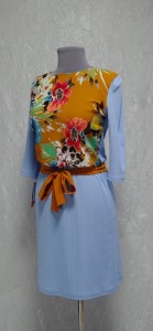 голубое платье с оранжевым фото (9)