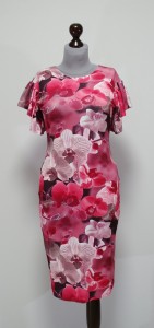 Цветочное платье-карандаш на лето, платье с орхидеями