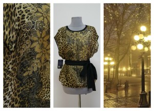 2016 блуза Леопард в кружевах