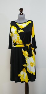 Черно-желтое расклешенное платье, Украина, Платье-терапия