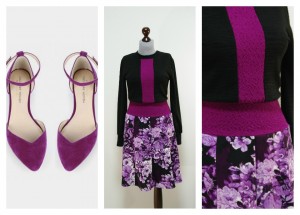 Черно-фиолетовое платье