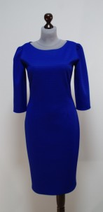 Плотное синее платье-футляр