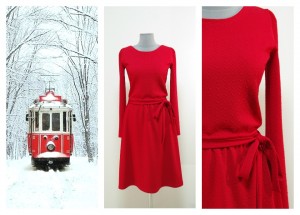 Яркий красный цвет платья
