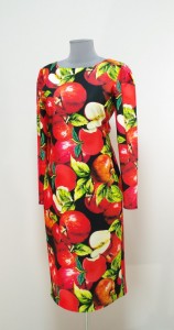 Платье с яблоками зима 2017
