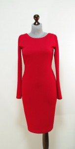 Красное платье-карандаш миди