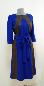 Классическое платье в винтажном стиле, синий цвет