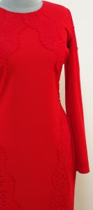Красное платье с красными французскими кружевами купить