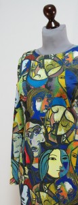 Женские портреты лица Пикассо на ткани для платья Украина